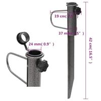 VidaXL Parasolstandaards met pennen 2 st 19x42 cm gegalvaniseerd staal - thumbnail