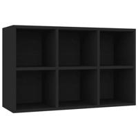 Boekenkast/dressoir 66x30x97,8 cm spaanplaat zwart - thumbnail