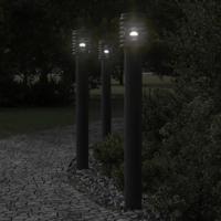 VidaXL Vloerlamp voor buiten 110 cm roestvrijstaal zwart - thumbnail