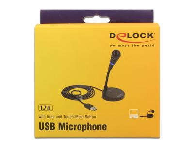 DeLOCK usb microfoon (zwart, plug & play)