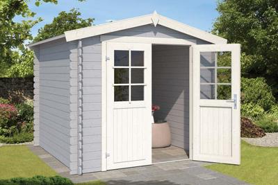 Blokhut Ingo 230x230 Platinum Grey-Wit Outdoor Life - Outdoor life