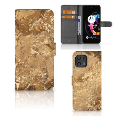 Motorola Edge 20 Lite | Bookcase | Marmer Creme Motorola Edge 20 Lite | Bookcase | Marmer Creme