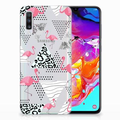 Samsung Galaxy A70 | TPU Hoesje | Flamingo Triangle