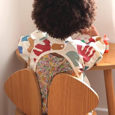 Meegroeislabbetje met mouwen 2-in-1 BEABA Playful beige