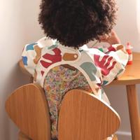 Meegroeislabbetje met mouwen 2-in-1 BEABA Playful beige - thumbnail