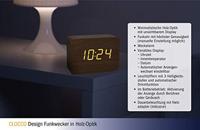 TFA Dostmann 60.2549.08 Zendergestuurd Wekker Hout, Bruin Alarmtijden 1 - thumbnail