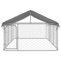 Hondenkennel voor buiten met dak 400x200x150 cm - thumbnail