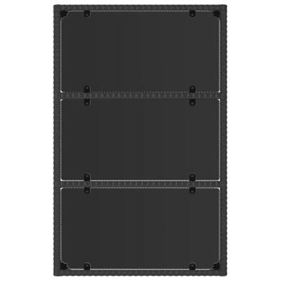 4-delige Loungeset met kussens poly rattan zwart