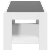 Salontafel met LED 93x53x45 cm bewerkt hout wit - thumbnail