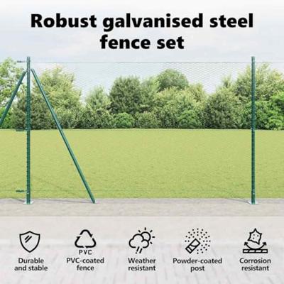 VidaXL Afrasteringspaal groen 25 x 1,4 m (25 mm gaas) staal en pvc