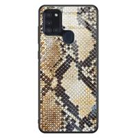 Samsung Galaxy A21s glazen hardcase - Golden snake - thumbnail