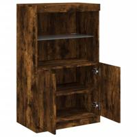 Dressoir met LED-verlichting 60,5x37x100 cm gerookt eikenkleur - thumbnail