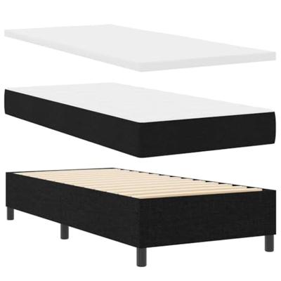 Boxspring Bed met Matras & LED Zwart 100x200 cm Stof