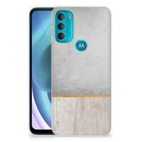 Motorola Moto G71 5G | Bumper Hoesje | Wood Concrete - thumbnail