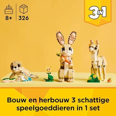 LEGO Creator 31162 3-in-1 Het schattige konijntje - Bouwset voor meisjes vanaf 8 jaar - thumbnail