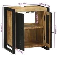 Wastafelkast met plank Bruin 55 x 35 x 60 cm Massief Mango Hout - thumbnail