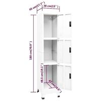 Lockerkast 38x45x180 cm staal wit - thumbnail