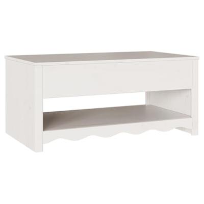Salontafel Drammen Wit 99 x 55 x 45 cm Massief grenenhout
