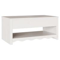 Salontafel Drammen Wit 99 x 55 x 45 cm Massief grenenhout - thumbnail