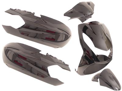 Edge Plaatset peugeot kisbee 2t/4t 6-delig - zwart