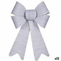 Lasso Kerstversiering Punten Zilverkleurig PVC 16 x 24 x 4 cm (12 Stuks) - thumbnail