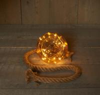 Lichtbol aan Touw 10 LED Ø15cm Goud - thumbnail