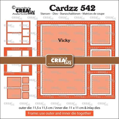 Crealies • cardzz frame & inlays vicky (3 vierkantjes en 2 rechthoeken)