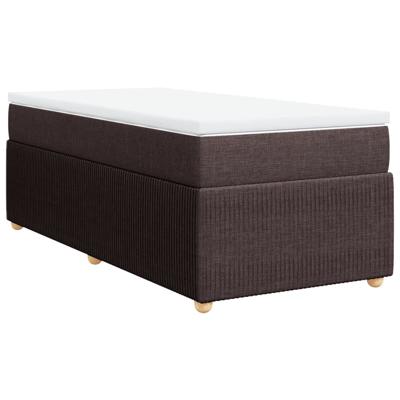 Boxspring met matras stof donkerbruin 200x200 cm