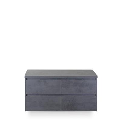 Porto Badmeubelset 120 cm - 4 laden Beton Antraciet - Wastafel Bovenblad Beton Antrac