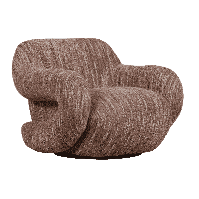 WOOOD Fauteuil 'Folke' Chenille, kleur Oudroze Melange