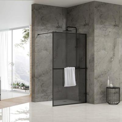Inloopdouche Van Rijn ST04 Met Handdoekstang 90x200 cm 8 mm Rookglas Zwart Inloopdouche Van Rijn ST04 Met Handdoekstang 90x200 cm 8 mm Rookglas Zwart