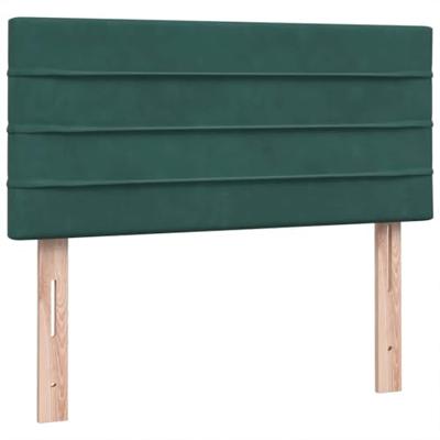 Boxspring met matras fluweel donkergroen 80x220 cm