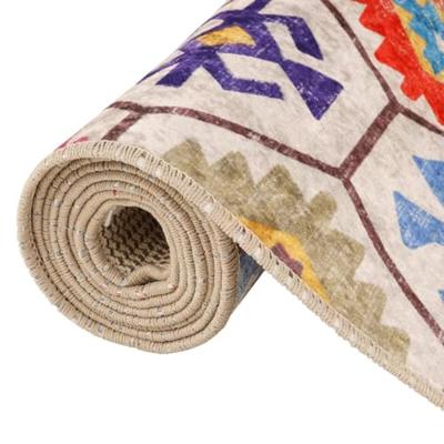 VidaXL Vloerkleed wasbaar anti-slip 80x150 cm meerkleurig