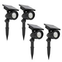 Set 4 stuks LED Solar tuinspot zwart - thumbnail
