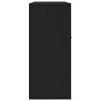 Dressoir 88x30x70 cm bewerkt hout zwart - thumbnail