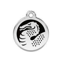 Dragon Black roestvrijstalen hondenpenning medium/gemiddeld dia. 3 cm RedDingo - Reddingo - thumbnail