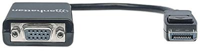Manhattan 151962 DisplayPort / VGA Adapter [1x DisplayPort stekker - 1x VGA-bus] Zwart UL gecertificeerd 15.00 cm