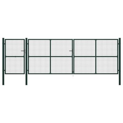 Tuinpoort staal 500x150 cm groen