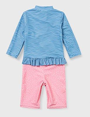 Playshoes zwempak lange mouw Krab Blauw Roze-98-104