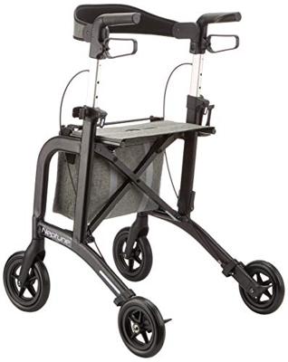 Rollator Neptune lichtgewicht (7,1 kg) | Incl. Fleshouder, Stokhouder, Rugband en tas | Mat-zwart | PR30265-BK | Able2 - thumbnail
