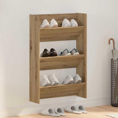 Wand Schoenenkasten Anders artisanaal eikenkleurig Bewerkt hout