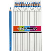 Colortime Driehoekige jumbo kleurpotloden - blauw, 12st. - thumbnail