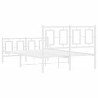 Bedframe met hoofd- en voeteneinde metaal wit 120x200 cm - thumbnail