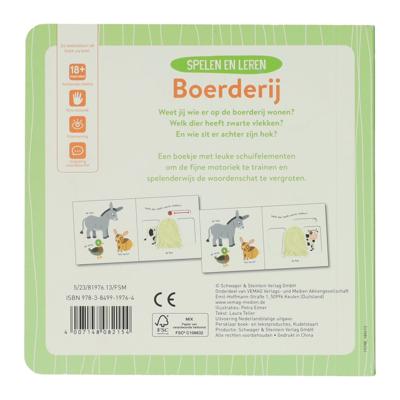 Wins Holland Kartonnen schuifboekje - spelen en leren boerderij