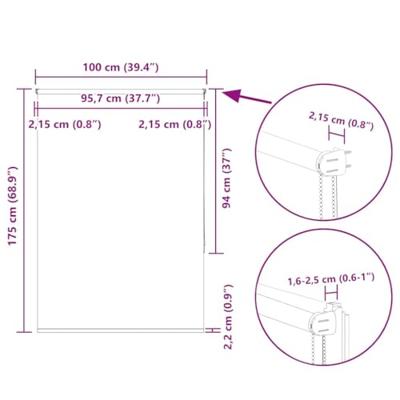 Rolgordijn verduisterend 100x175cm stofbreedte 95,7cm polyester
