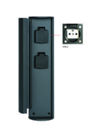 Lucide POWERPOINT - Buitenstopcontact zuil - Stopcontacten met penaarde - Type E - FR, BE, POL, SVK & CZE norm - Ø 10 cm - IP44 ? Antraciet - thumbnail