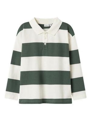 Name it winter polo t-shirt jongens - groen - relaxed fit - NkmNutiva