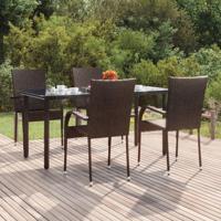 5-delige Tuinset poly rattan bruin - thumbnail