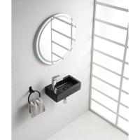 Wiesbaden Rhea M Fontein Keramiek Mat Zwart 40x22x11cm Links - thumbnail