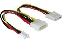 Delock 82111 voedingskabel Molex 4-pins male naar Molex 4-pins female + 4-pins floppy - thumbnail